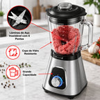 Liquidificador Multiuso 5 em 1 Com 2 Jarras de Vidro + BRINDE Porta Tempero Vertical 16 Potes - COMPRE 1 LEVE 2